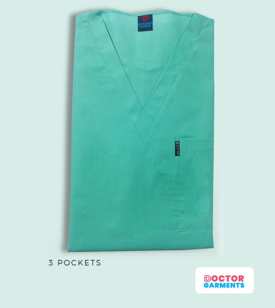 turquoise medical scrub in lahore - 3 pockets